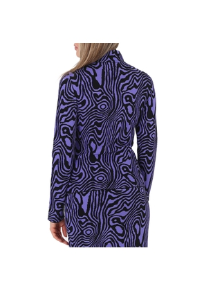 Moschino Ladies Moire-Effect Funnel-Neck Jumper