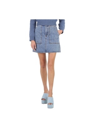 Coach Ladies Blue Cotton Denim Mini Skirt