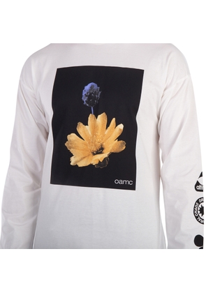 OAMC Mens Off White Graphic-Print Long-Sleeved T-Shirt