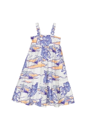 Kenzo Girls Cotton Poplin Graphic Print Dress