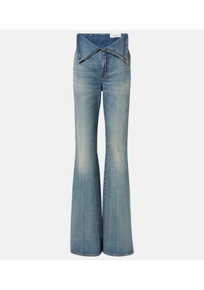 McQueen Faded high-rise bootcut jeans