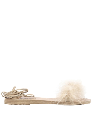 Ancient Greek Sandals Ladies Beige Choros Flat Sandals