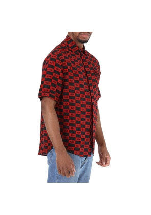 424 Short-sleeve Repeat 424 Logo Shirt In Red/Black