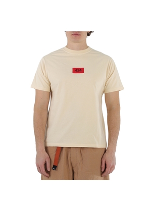 424 Mens Box Logo Embroidered T-Shirt in Cream