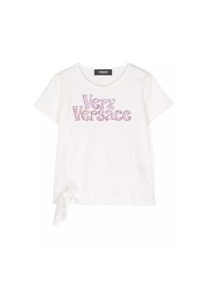 Young Versace Kids Short Sleeve Embellished Logo T Shirt