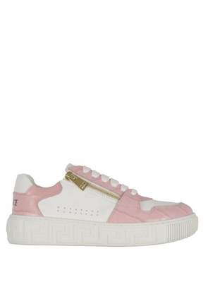 Young Versace Girls Grecca Detail Leather Sneakers