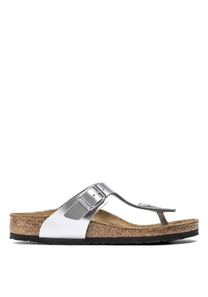 Birkenstock Kids Electric Metallic Silver Gizeh Flat Sandals