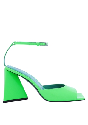 The Attico Ladies Fluo Emerald Piper Leather Sandals