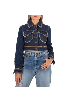 Moschino Passementerie Cropped Denim Jacket