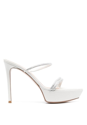 Gianvito Rossi White Cannes 85 Platform Sandals