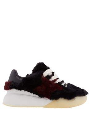 Stella McCartney Black Loop Shaggy Faux-Fur Sneakers