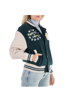 Mira Mikati Embroidered Mushroom Varsity Bomber Jacket