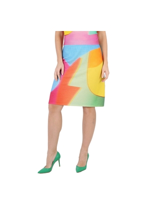 Moschino Multi Projection Print Merino Wool Skirt
