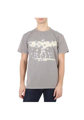 Boy London Washed Grey Boy Eagle Blossom Cotton T-shirt