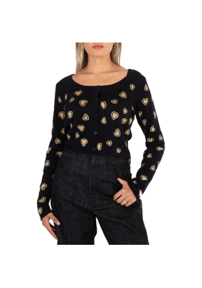 Moschino Ladies Heart-Intarsia Cardigan