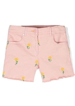 Stella McCartney Girls Denim Shorts With Floral Embroidery