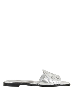 Alexander McQueen Embossed Seal Leather Slides