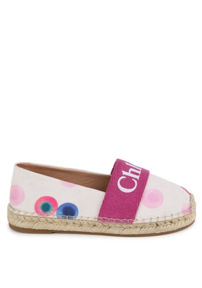 Chloe Girls Logo Graded Ink Dot Espadrilles