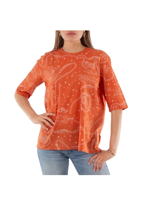 Roseanna Ladies Red Luci Martial Cotton Blouse