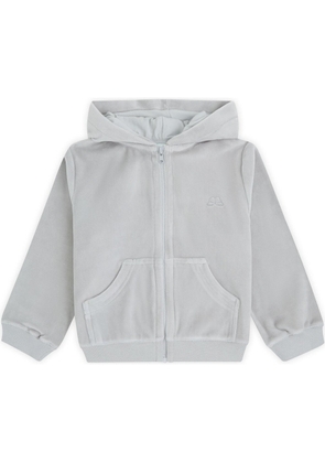 Marie Chantal Kids Grey Angel Wing Velour Hoodie