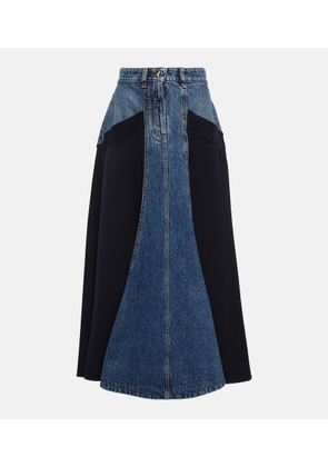 ChloÃ© Denim and wool gabardine midi skirt