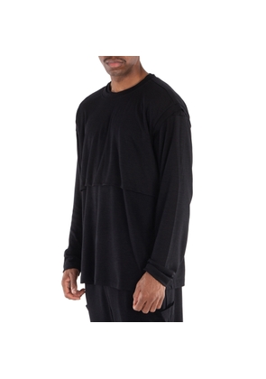 Viridi-Anne Mens Black Wool Jersey Layerd T-Shirt