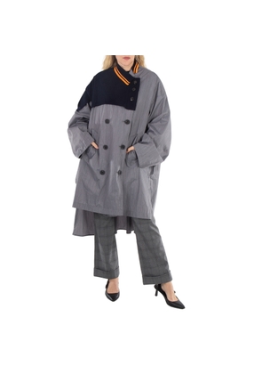 Kolor Ladies Light Gray Taffeta Long Coat, Brand Size 1 (Small)