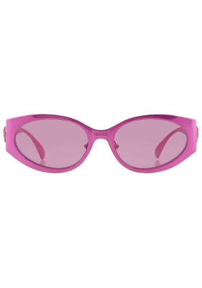 Versace Violet Mirror Silver Oval Ladies Sunglasses VE2263 1503AK 56
