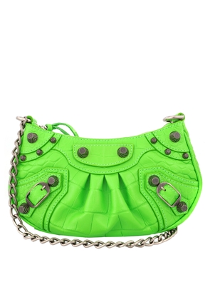 Balenciaga Le Cagole Mini Leather Purse In Acid Green