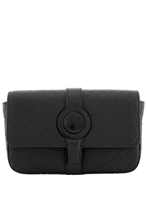Montblanc Black Leather M Print Ultrablack Crossover Clutch