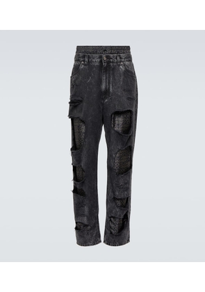 Dolce&Gabbana Logo distressed straight jeans