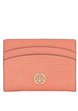 Tory Burch Crosshatched Robinson Leather Card Case