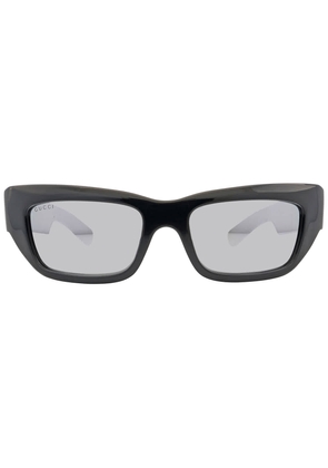 Gucci Silver Rectangular Mens Sunglasses GG1296S 002 55