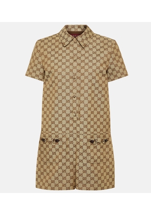 Gucci GG cotton-blend canvas playsuit