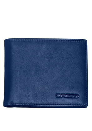 Breed Locke Genuine Leather Bi-Fold Wallet - Navy