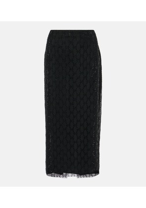 Gucci GG crystal-embellished tulle midi skirt