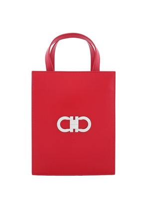 Ferragamo Double Gancini Mini Leather Tote Bag