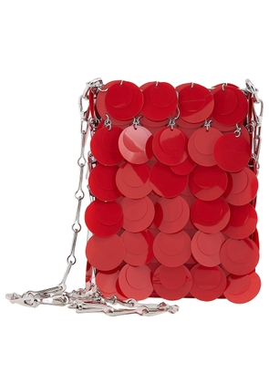 Paco Rabanne Red Mini Sparkle Discs Shoulder Bag