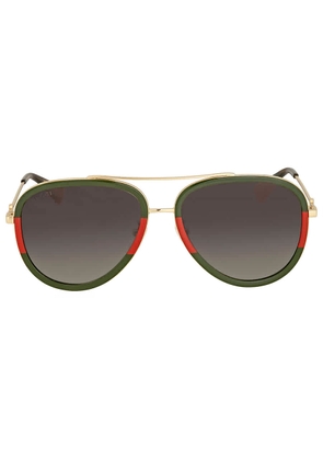 Gucci Grey Gradient Pilot Unisex Sunglasses GG0062S 003 57