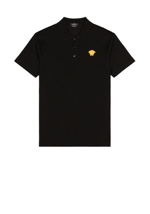 VERSACE Polo in Black - Black. Size L (also in M, S, XS).