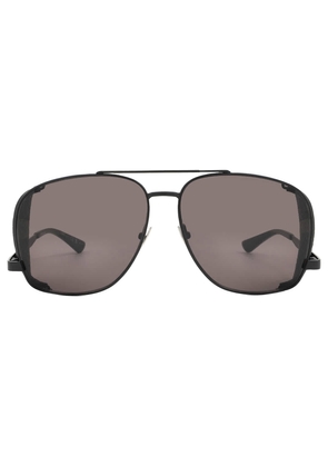 Saint Laurent Black Pilot Mens Sunglasses SL 653 LEON LEATHER SPOILER 002 59