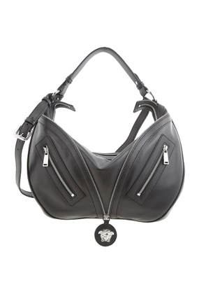 Versace Black Repeat Hobo Bag