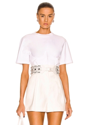 ALAÏA Corset T-Shirt in Blanc - White. Size 42 (also in ).