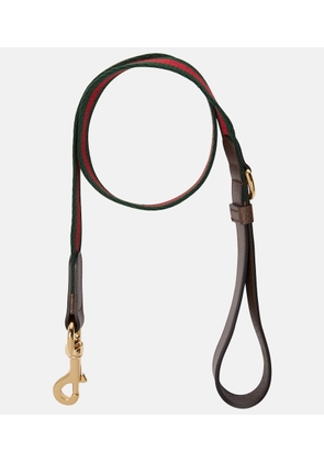 Gucci Web Stripe L faux leather dog leash