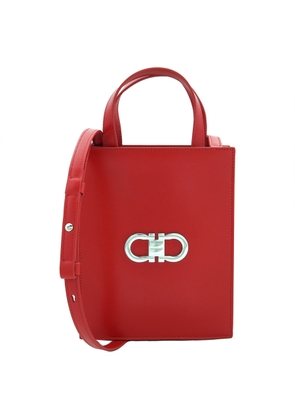 Ferragamo Double Gancini Mini Leather Tote Bag