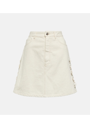 ChloÃ© High-rise cotton and linen skirt