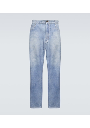 Bottega Veneta Denim-print wide-leg leather pants