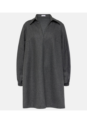 Brunello Cucinelli Balloon-sleeve flannel minidress