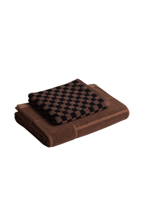 BAINA Solitary Set 04 in Tabac & Noir - Brown. Size all.