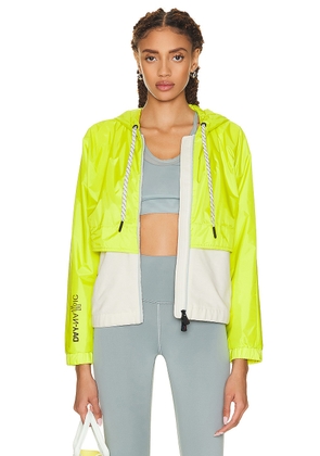 Moncler Grenoble Day-namic Hooded Zip Up Jacket in White - Yellow. Size L (also in M, XS).